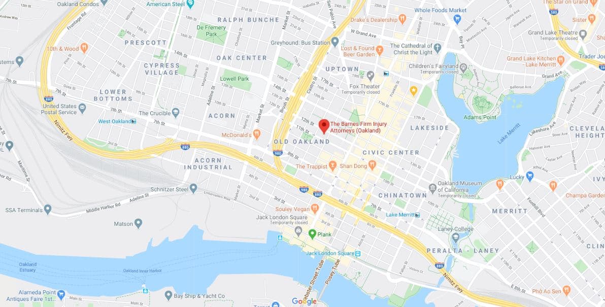 Google map screenshot of Oakland area