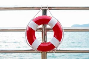 life preserver attached to a cruise ship