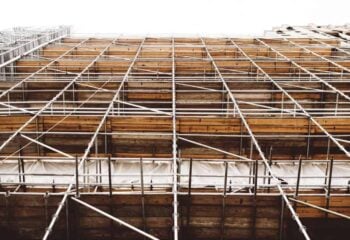 scaffolding at a construction site