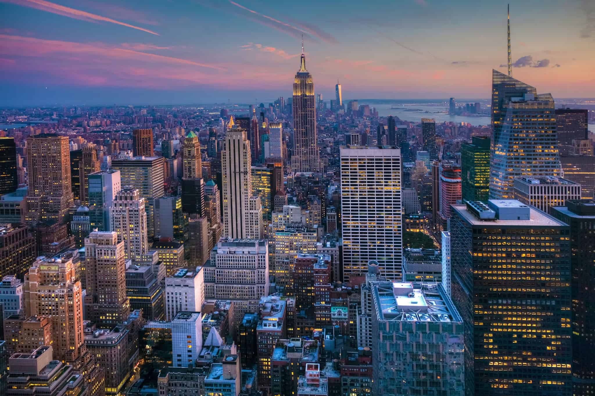 new york city at dusk