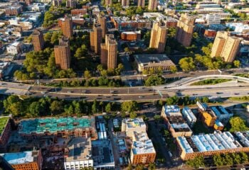 Aerial view of the Bronx, New York City