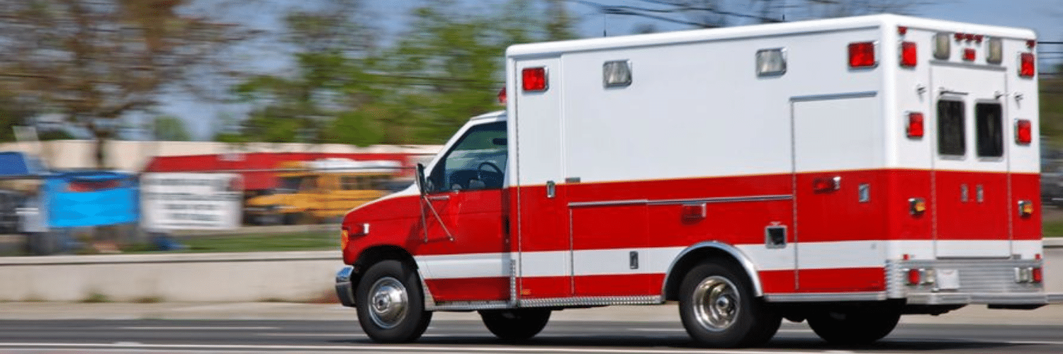 ambulance transporting injured person