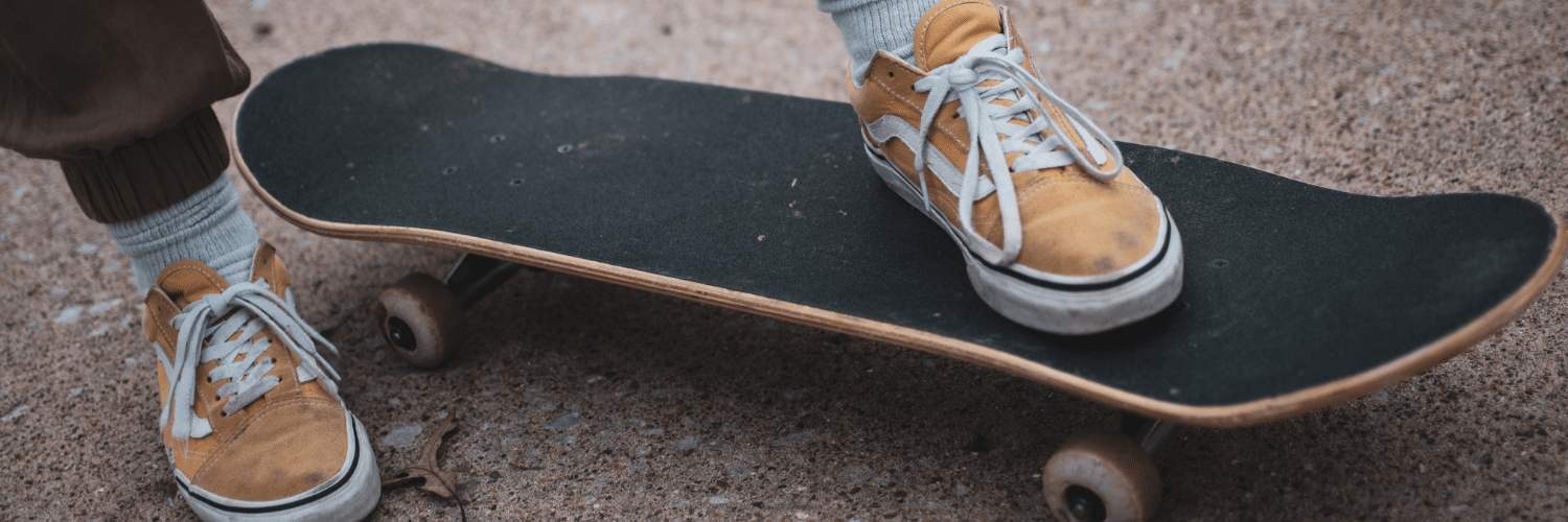 Child riding skateboard