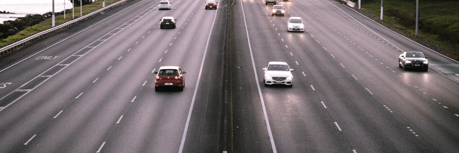 cars driving on freeway