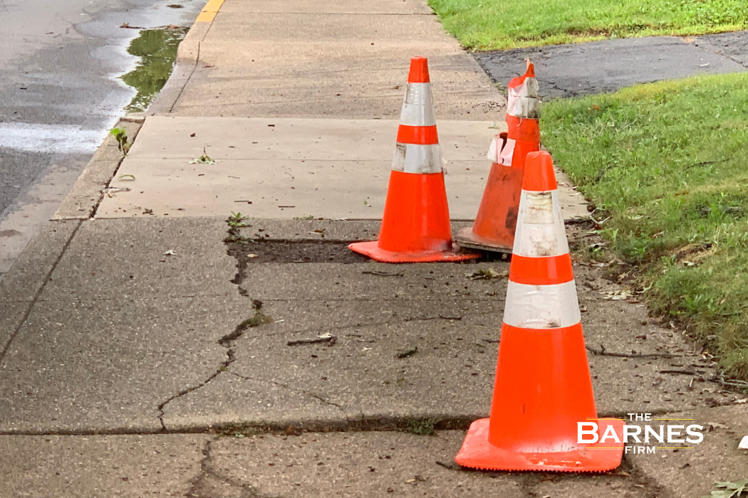 broken sidewalk in new york city