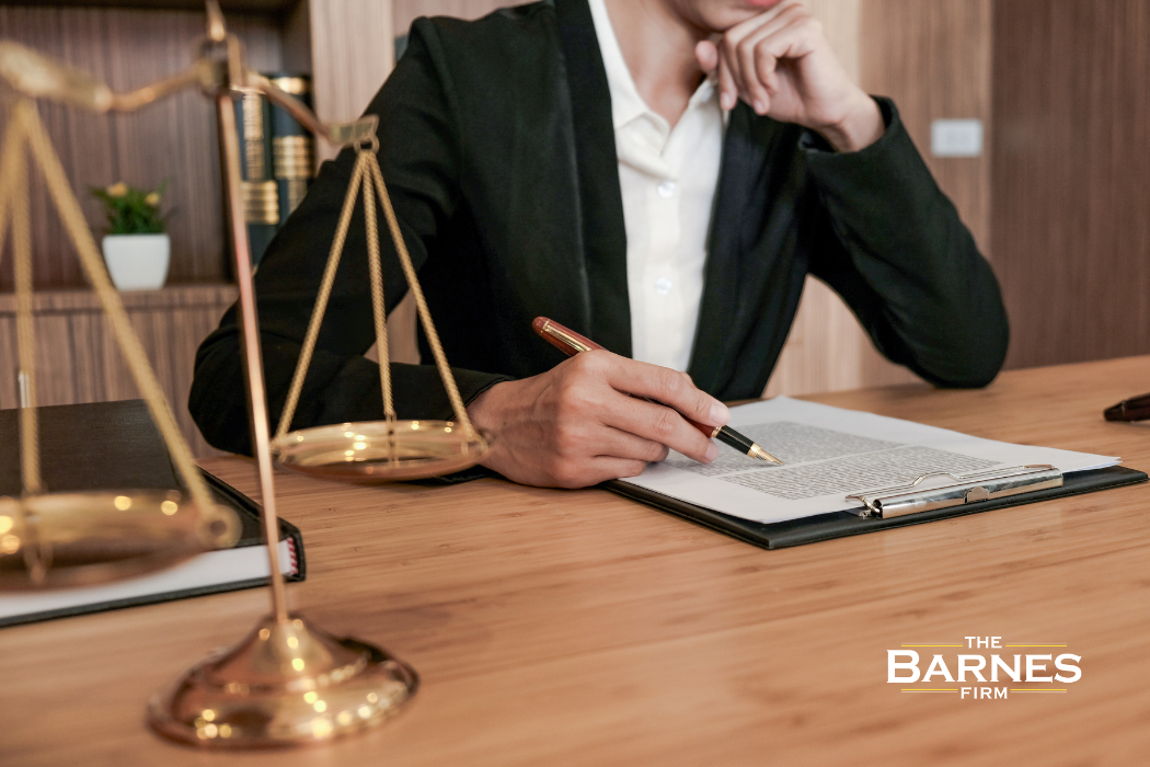 personal injury attorney working at a desk